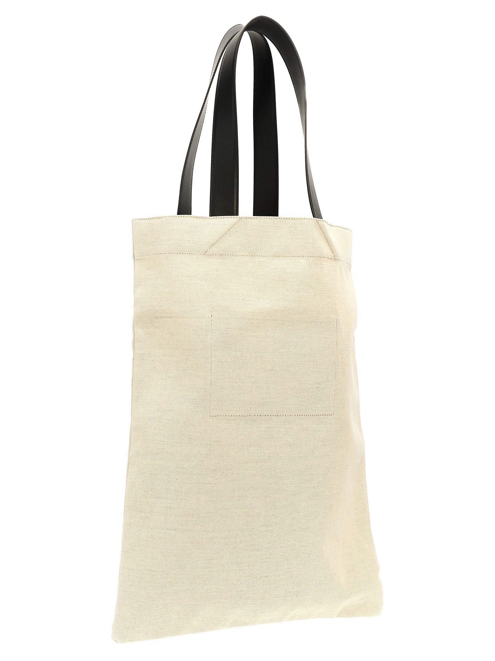 Large Shopper Tote Bag by Jil Sander for women in linen poly cotton canvas & leather bicolour, black, white & print features a urban sophisticate City Linen Poly Cotton Canvas & Leather Large Shopper Tote Bag design with a secure , ample , and versatile handle for a urban sophisticate finish.