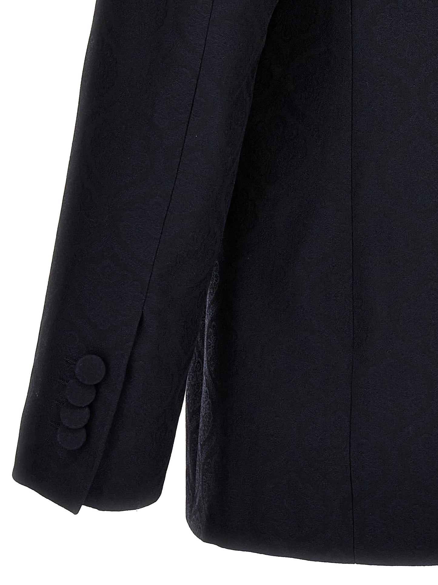 Blazer by Etro for men in wool cotton blue & jacquard showcases a discerning silhouette, elegantly detailed with a sophisticated and premium for a truly discerning finish.