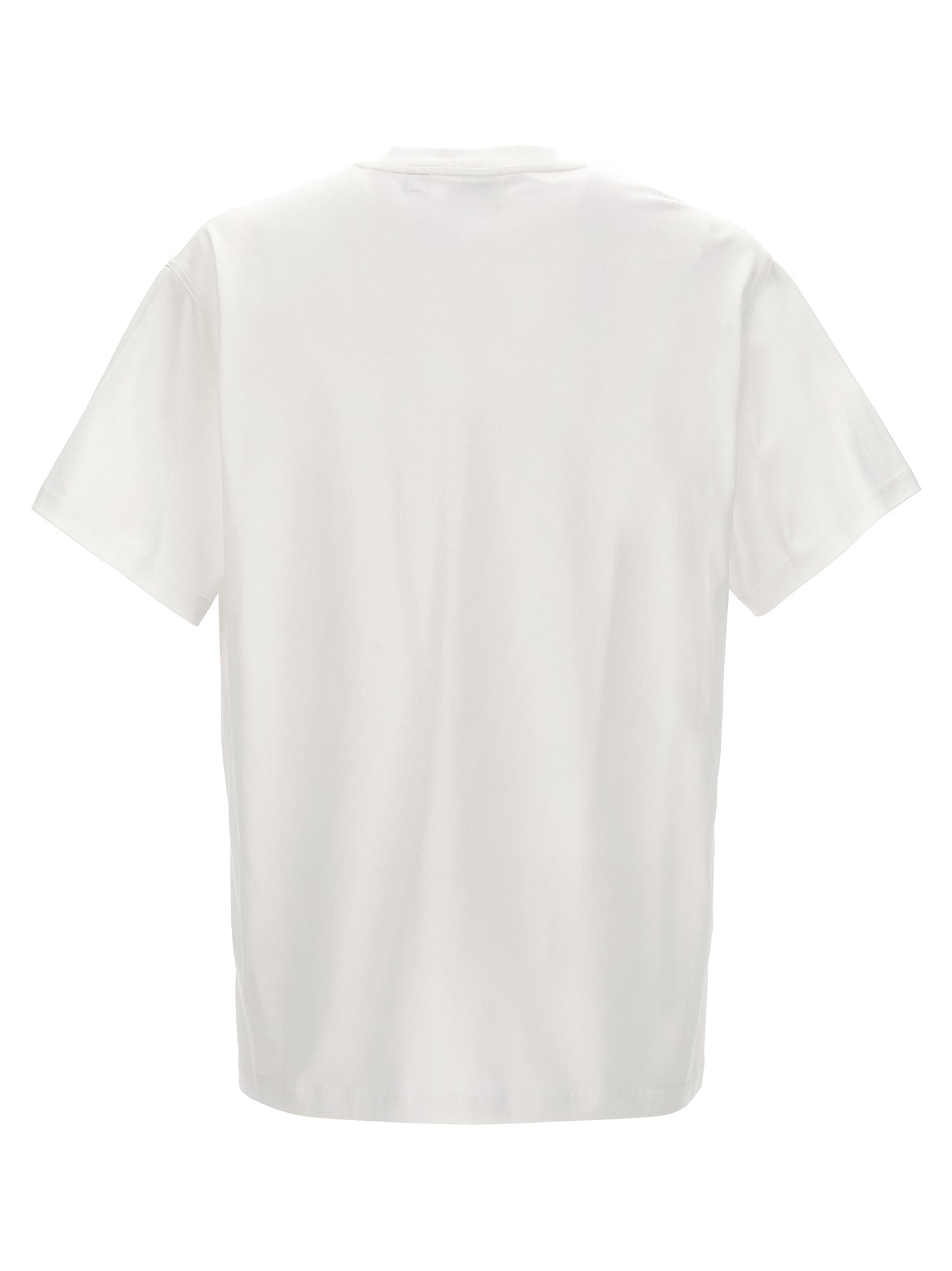 T-Shirt by Burberry for men in cotton white showcases a fashionable silhouette, elegantly detailed with a fashionable and crew neckline for a sophisticated, high-fashion look.
