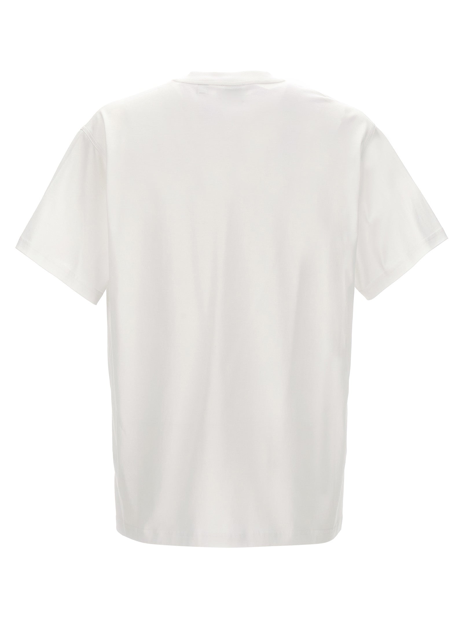 T-Shirt by Burberry for men in cotton white showcases a fashionable silhouette, elegantly detailed with a fashionable and crew neckline for a sophisticated, high-fashion look.
