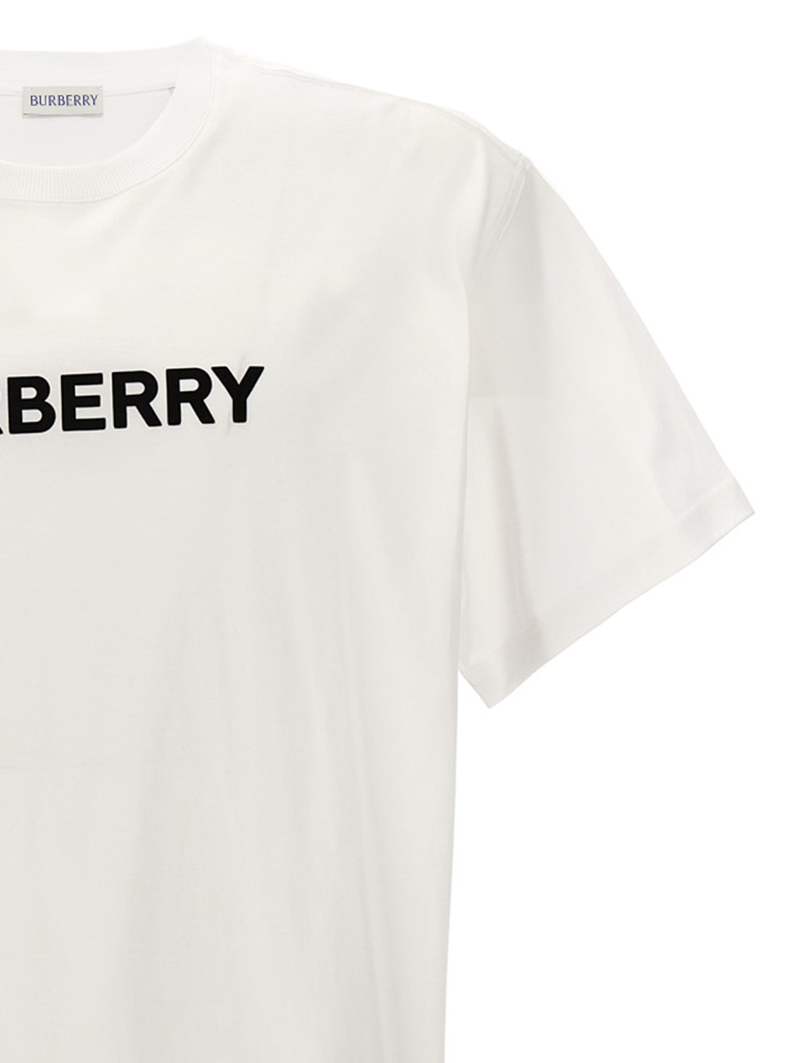 T-Shirt by Burberry for men in cotton white showcases a unassuming silhouette, artfully detailed with a refined crew neckline and unassuming for a sophisticated, contemporary look.