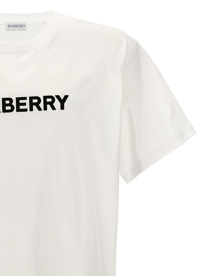 T-Shirt by Burberry for men in cotton white showcases a unassuming silhouette, artfully detailed with a refined crew neckline and unassuming for a sophisticated, contemporary look.