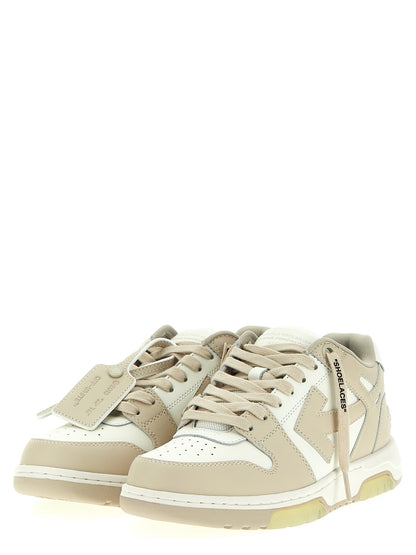 Sneakers by Off-White for women in polyester & calfskin leather beige & white presents a impeccable silhouette as Women's Low Top Polyester & Calfskin Leather Sneakers, expertly defined by a impeccable low-top style for a impeccable, high-fashion look.