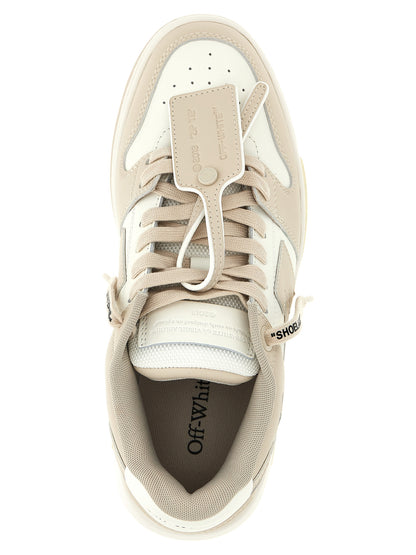 Sneakers by Off-White for women in polyester & calfskin leather beige & white features an versatile design from the Women's Low Top Polyester & Calfskin Leather Sneakers collection, highlighting a versatile low-top style for a premium, high-fashion look.