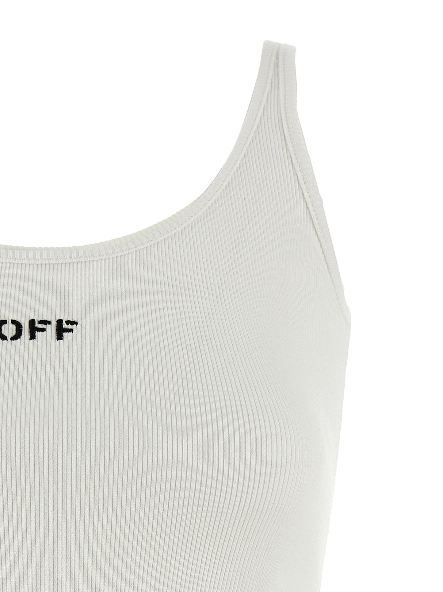 T-Shirt by Off-White for women in stretch cotton white showcases a fashionable silhouette, elegantly detailed with a fashionable and for a sophisticated, high-fashion look.