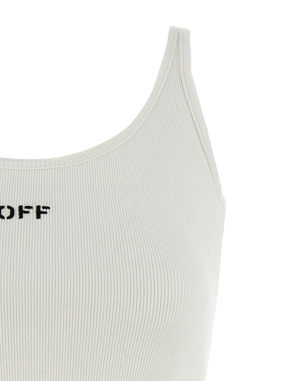 T-Shirt by Off-White for women in stretch cotton white showcases a fashionable silhouette, elegantly detailed with a fashionable and for a sophisticated, high-fashion look.