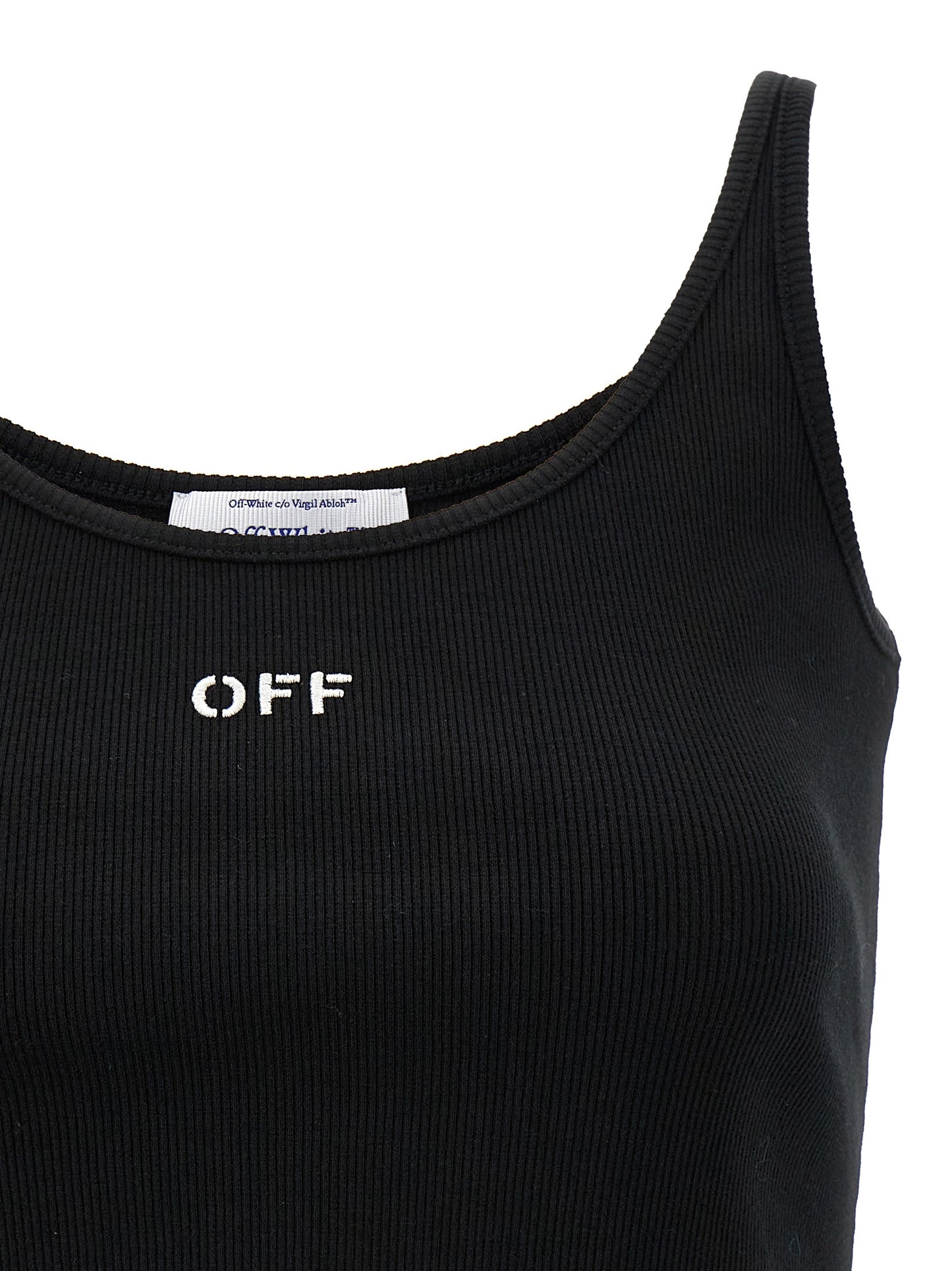 T-Shirt by Off-White for women in stretch cotton black & white showcases a chic silhouette, artfully detailed with a chic and for a chic finish.