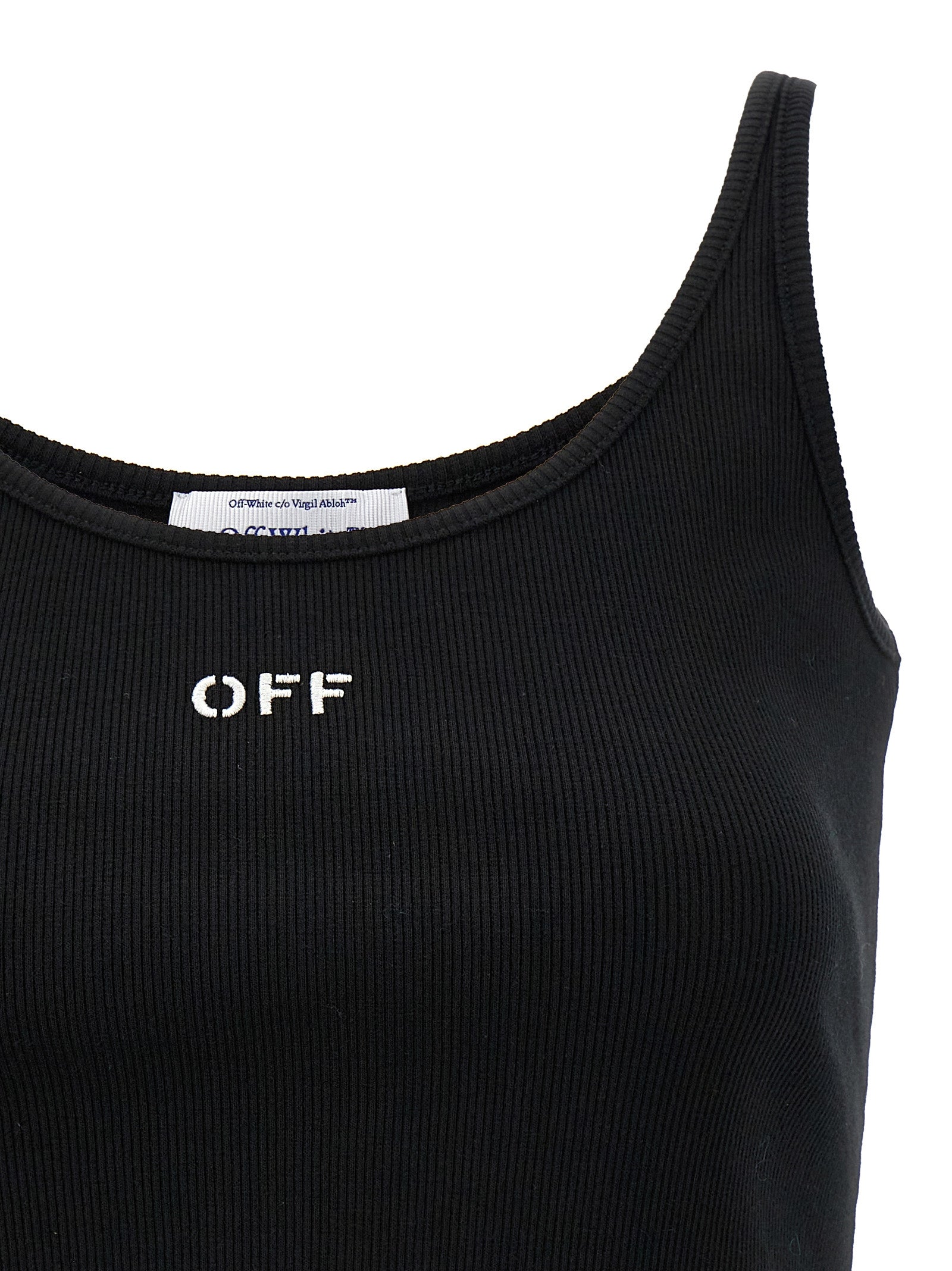 T-Shirt by Off-White for women in stretch cotton black & white showcases a chic silhouette, artfully detailed with a chic and for a chic finish.