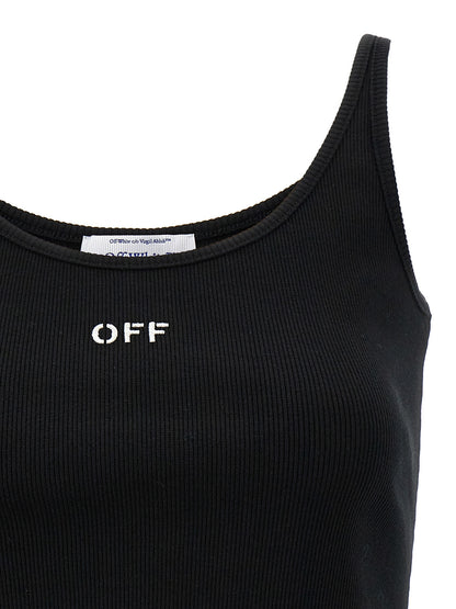 T-Shirt by Off-White for women in stretch cotton black & white showcases a chic silhouette, artfully detailed with a chic and for a chic finish.
