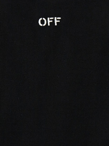 T-Shirt by Off-White for women in stretch cotton black & white showcases a unassuming silhouette, artfully detailed with a refined and unassuming for a sophisticated, contemporary look.