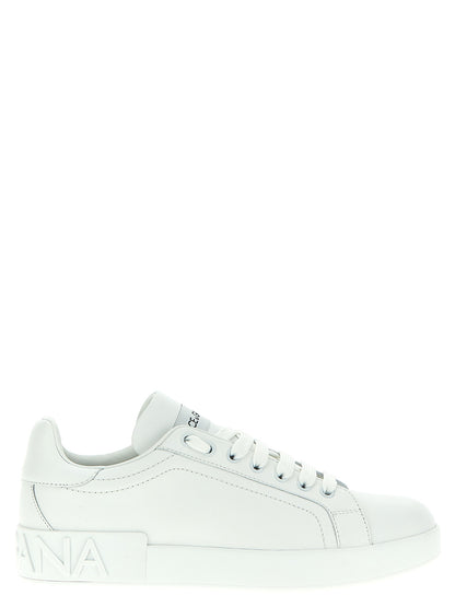Sneakers by Dolce & Gabbana for women in calfskin leather white presents a on trend silhouette from the Women's Low Top Calfskin Leather Sneakers collection, showcasing a on trend low-top style for an elevated aesthetic.