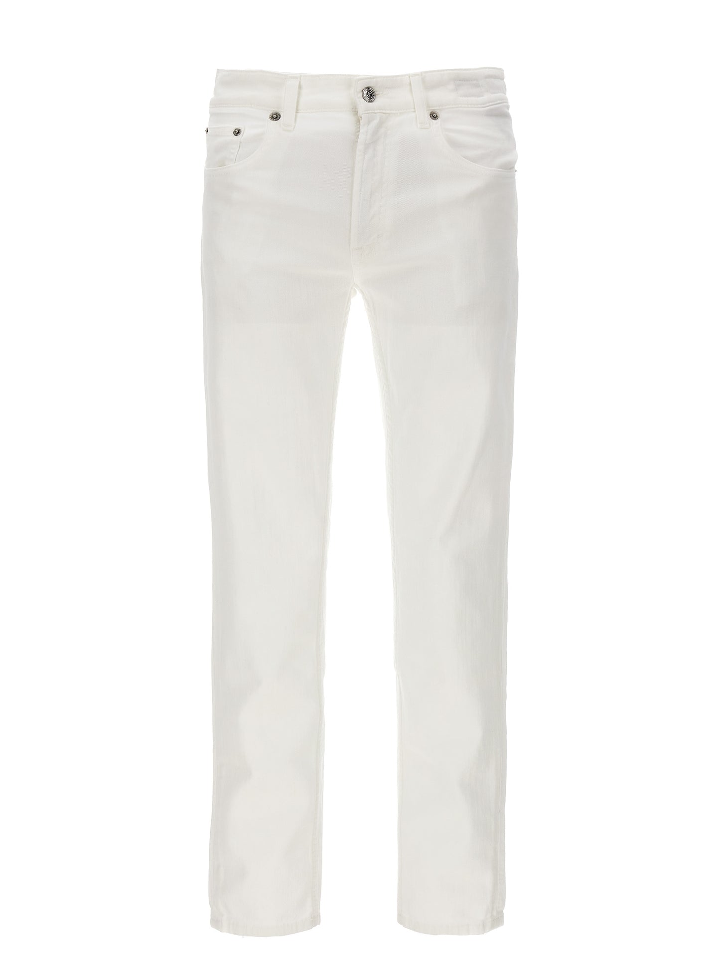 Jeans by Department 5 for men in stretch denim cotton white & signature features a polished silhouette with a polished straight-leg, reaching a polished long and finished with a polished .