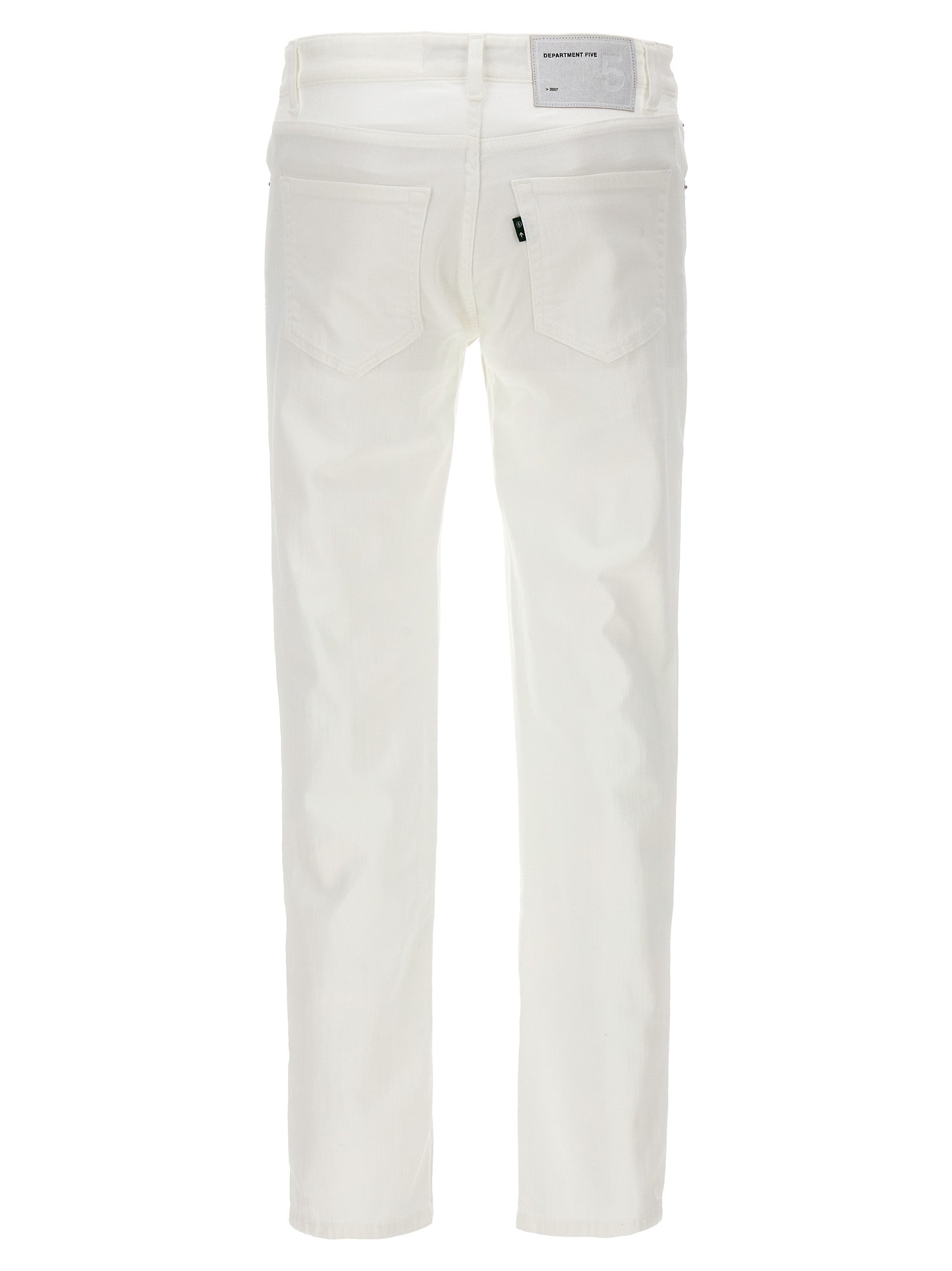 Jeans by Department 5 for men in stretch denim cotton white & signature features an sartorial straight-leg and long with a cut for a sartorial finish.
