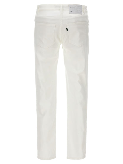 Jeans by Department 5 for men in stretch denim cotton white & signature features an sartorial straight-leg and long with a cut for a sartorial finish.