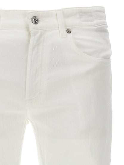 Jeans by Department 5 for men in stretch denim cotton white & signature features a refined silhouette with a refined straight-leg, defined by a and a refined long for a refined finish.
