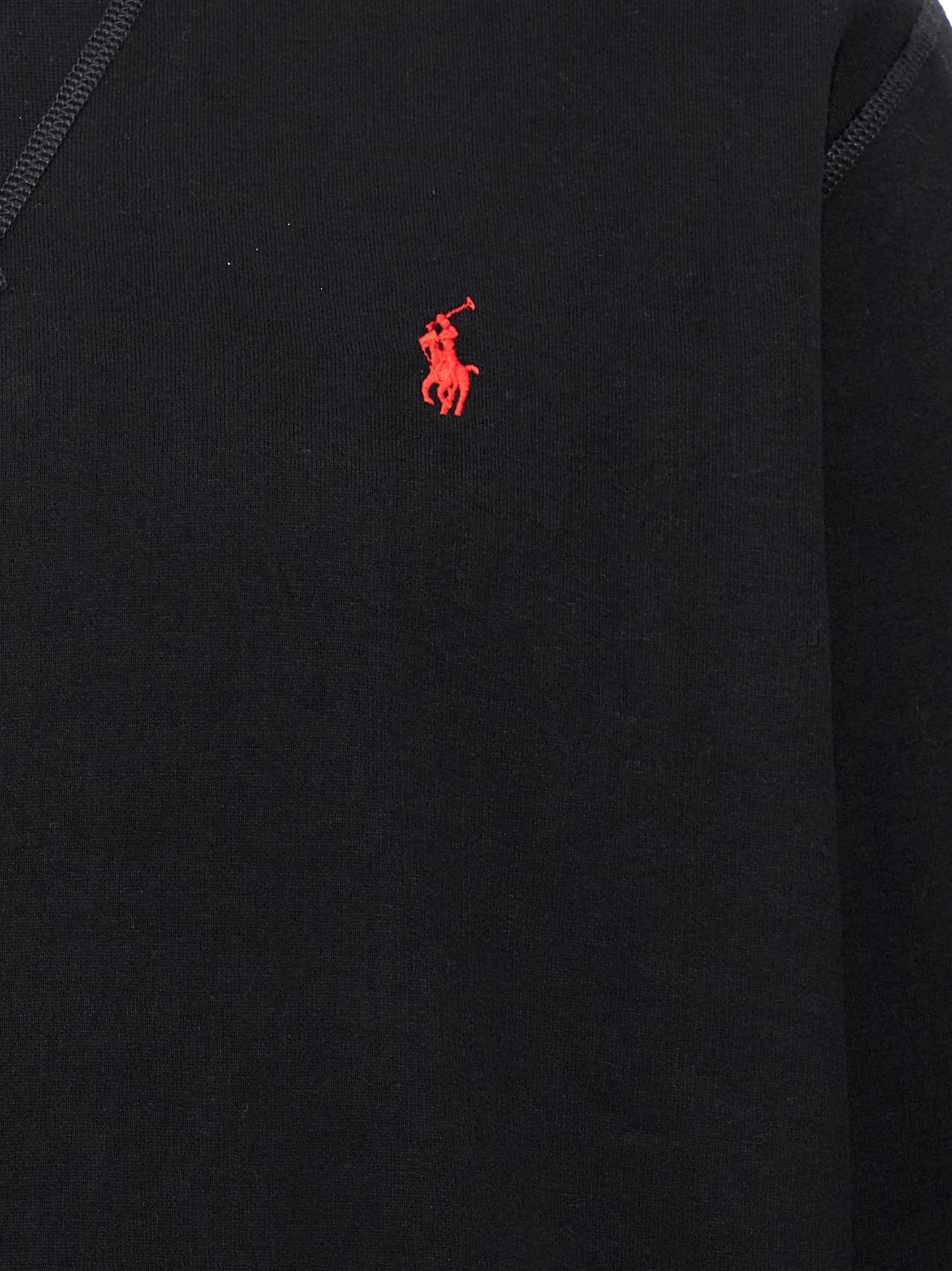 Sweatshirt by Polo Ralph Lauren for men in cotton polyester black showcases a slouchy chic silhouette, artfully detailed with a slouchy chic and for a slouchy chic finish.