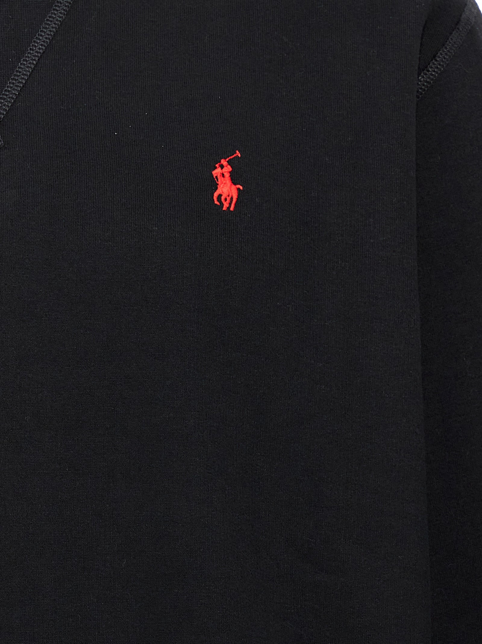 Sweatshirt by Polo Ralph Lauren for men in cotton polyester black showcases a slouchy chic silhouette, artfully detailed with a slouchy chic and for a slouchy chic finish.