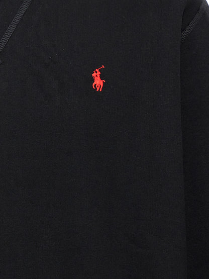 Sweatshirt by Polo Ralph Lauren for men in cotton polyester black showcases a slouchy chic silhouette, artfully detailed with a slouchy chic and for a slouchy chic finish.