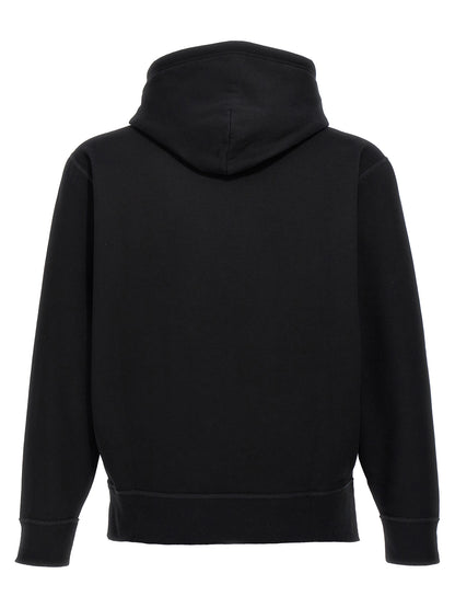 Sweatshirt Hoodie by Polo Ralph Lauren for men in cotton polyester black & signature features a authentic silhouette, showcasing a sophisticated hooded neckline and authentic detail for a refined finish.