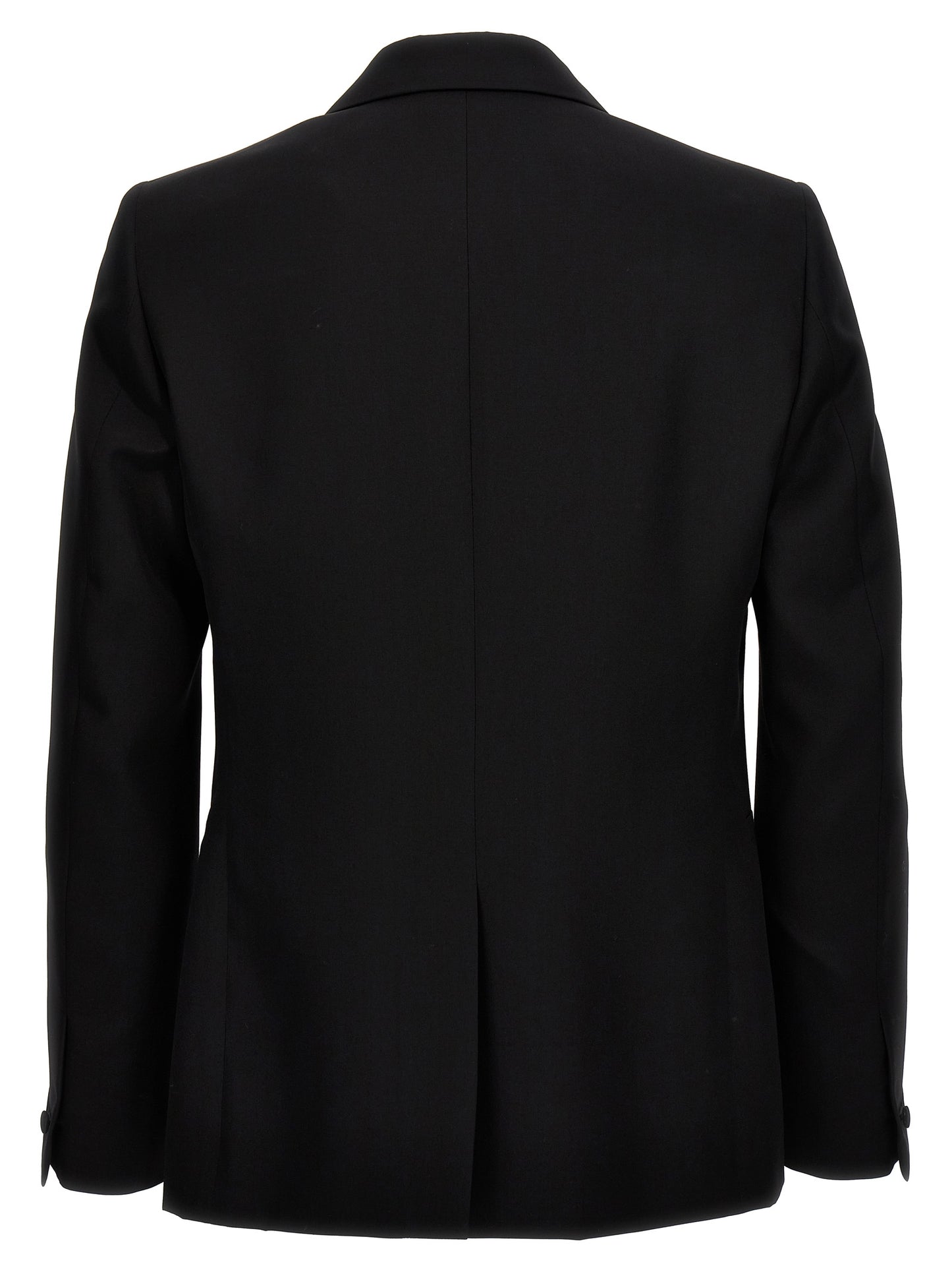 Blazer by Givenchy for men in satin wool black features an crisp silhouette with sophisticated and a crisp lapel peak-lapel neckline for a truly crisp finish.