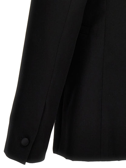 Blazer by Givenchy for men in satin wool black features an stylish silhouette, showcasing a sophisticated and stylish for a truly stylish finish.