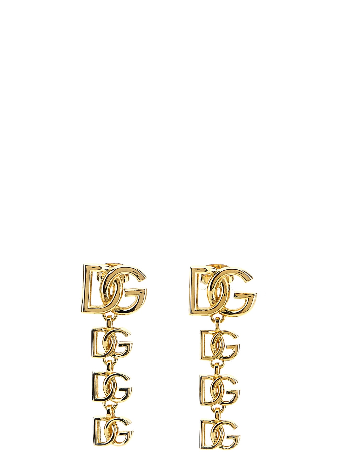 Earrings by Dolce & Gabbana for women in stretch denim cotton gold & silver presents a resplendent silhouette, artfully capturing the essence of the Women's Gold SIlver Brass Earrings with a resplendent for a sophisticated look.