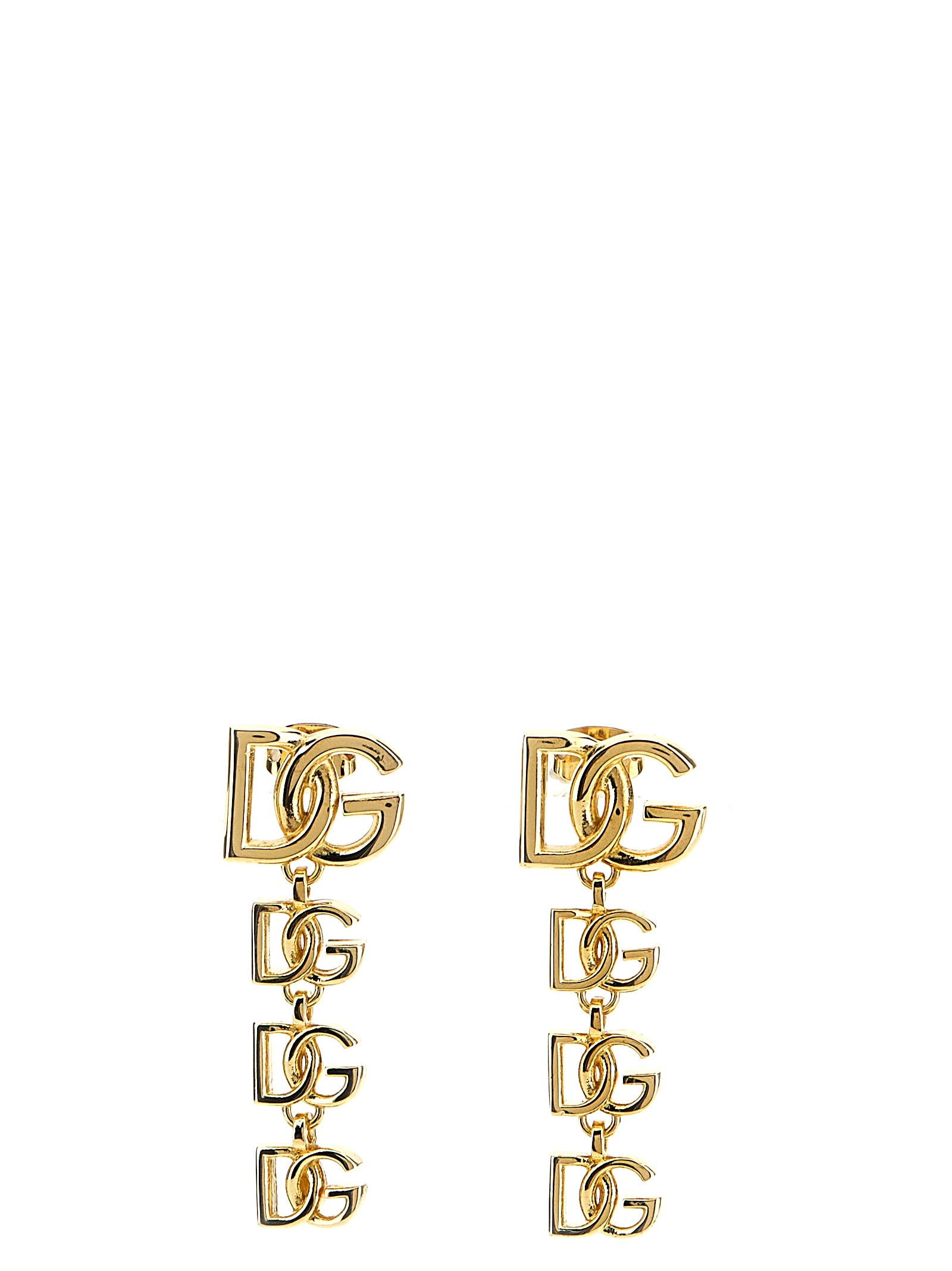 Earrings by Dolce & Gabbana for women in stretch denim cotton gold & silver presents a resplendent silhouette, artfully capturing the essence of the Women's Gold SIlver Brass Earrings with a resplendent for a sophisticated look.
