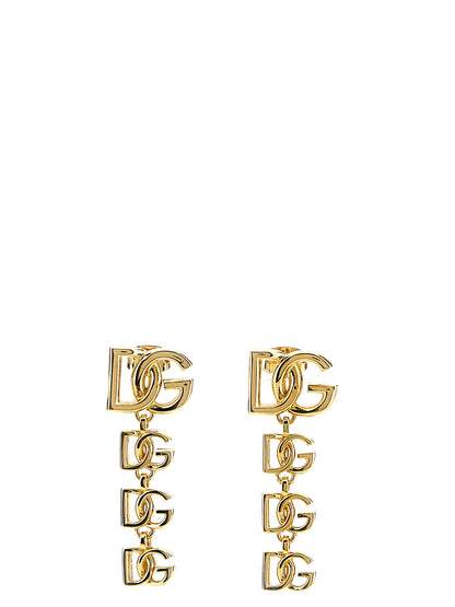 Earrings by Dolce & Gabbana for women in stretch denim cotton gold & silver presents a resplendent silhouette, artfully capturing the essence of the Women's Gold SIlver Brass Earrings with a resplendent for a sophisticated look.