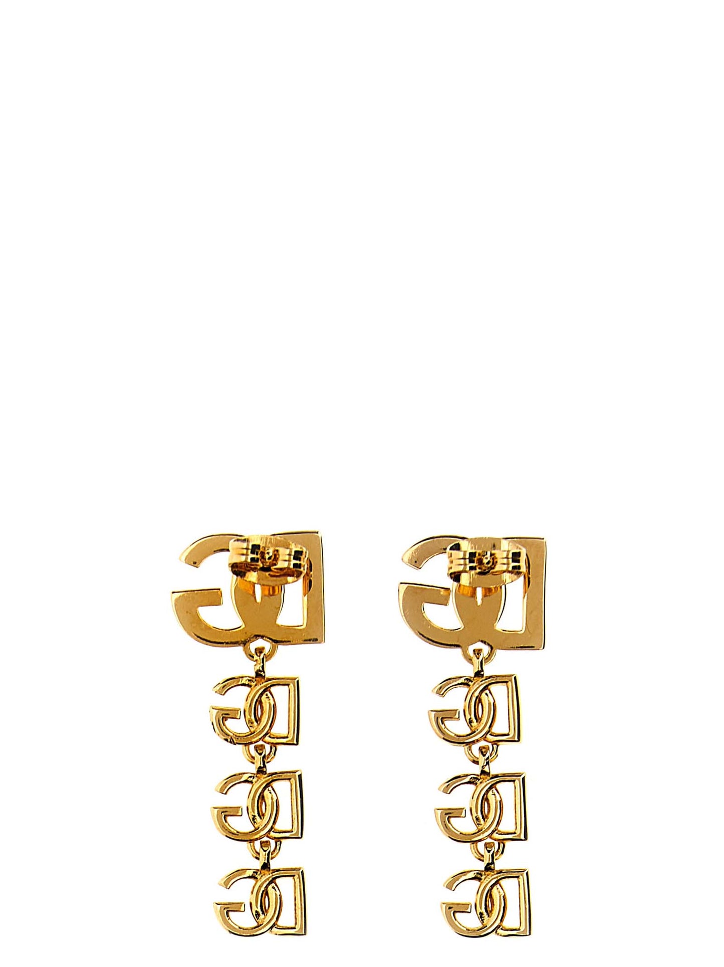 Earrings by Dolce & Gabbana for women in stretch denim cotton gold & silver showcases a enchanting silhouette, artfully incorporating the intricate seen in the Women's Gold SIlver Brass Earrings.