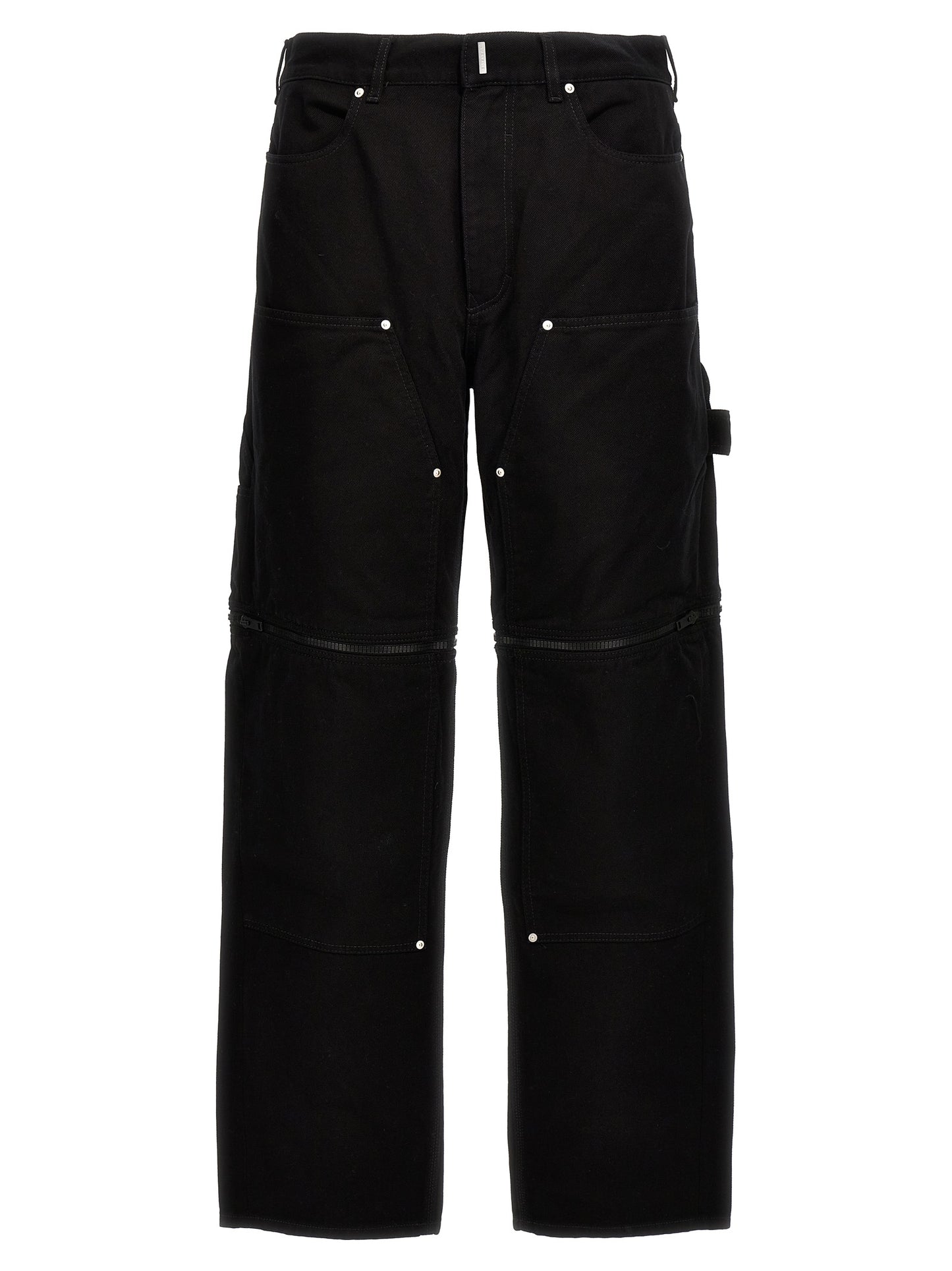 Jeans by Givenchy for men in denim cotton black presents a tailored silhouette, showcasing a tailored and long cut with a refined for a truly tailored aesthetic.