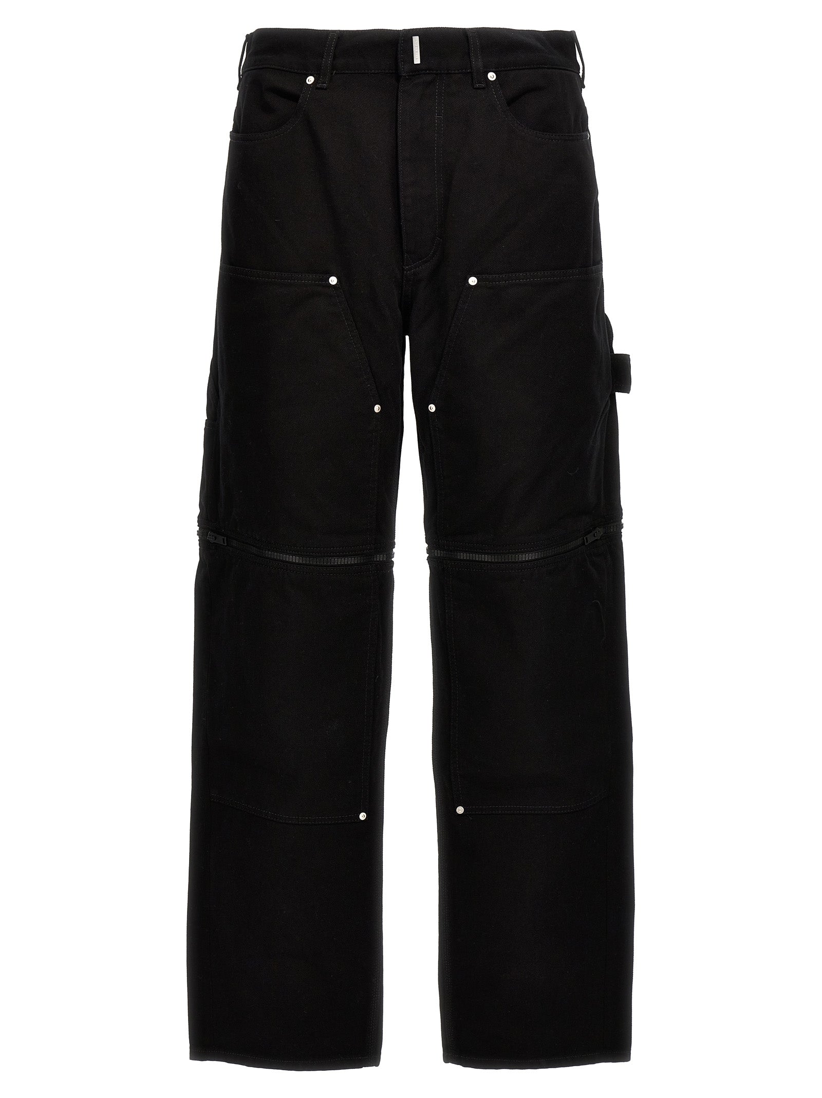 Jeans by Givenchy for men in denim cotton black presents a tailored silhouette, showcasing a tailored and long cut with a refined for a truly tailored aesthetic.