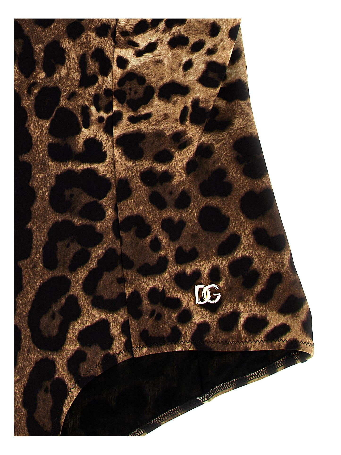 One-Piece Swimsuit by Dolce & Gabbana for women in stretch polyamide brown & print showcases a couture inspired silhouette from the Women's Stretch Polyamide One-Piece Swimsuit collection, featuring a couture inspired cut designed for a couture inspired and couture inspired poolside look.