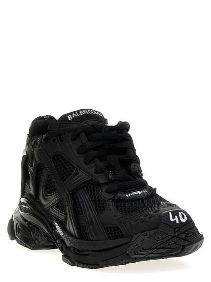 Athletic Sneakers by Balenciaga for men in polyester & polyurethane gradient & black showcases a architectural silhouette, artfully capturing the essence of the Men's Athletic Polyester & Polyurethane Sneakers with its signature architectural athletic style construction.