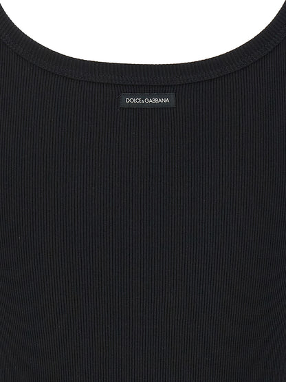 Tank Top by Dolce & Gabbana for women in cotton black presents a uncompromising silhouette, artfully detailed with a uncompromising and for a sophisticated, uncompromising finish.