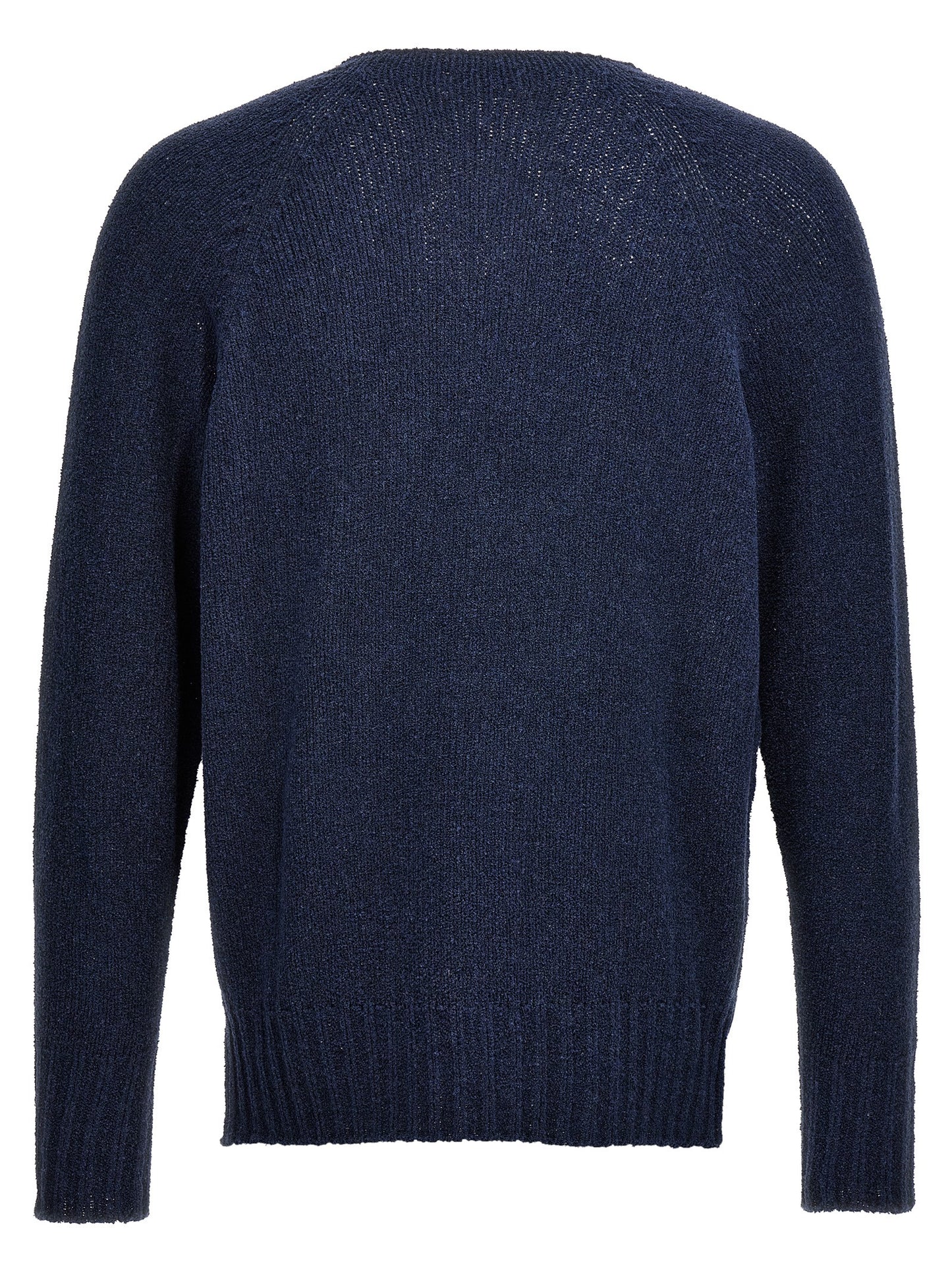 Cardigan by MA'RY'YA for men in polyamide modacrylic & cotton blue presents a textural silhouette, artfully finished with a textural v-neck neckline and for a sophisticated, textural look.