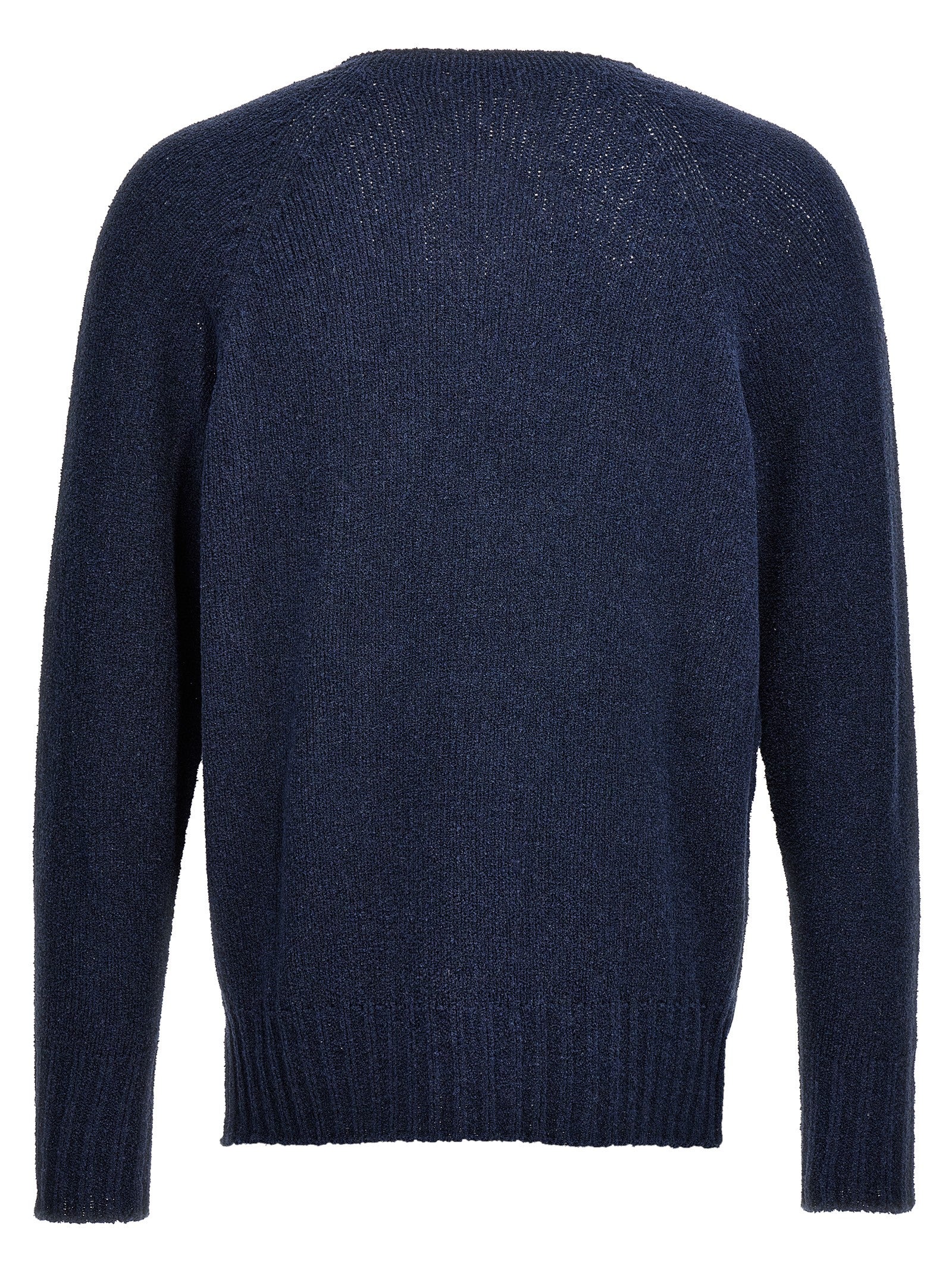 Cardigan by MA'RY'YA for men in polyamide modacrylic & cotton blue presents a textural silhouette, artfully finished with a textural v-neck neckline and for a sophisticated, textural look.