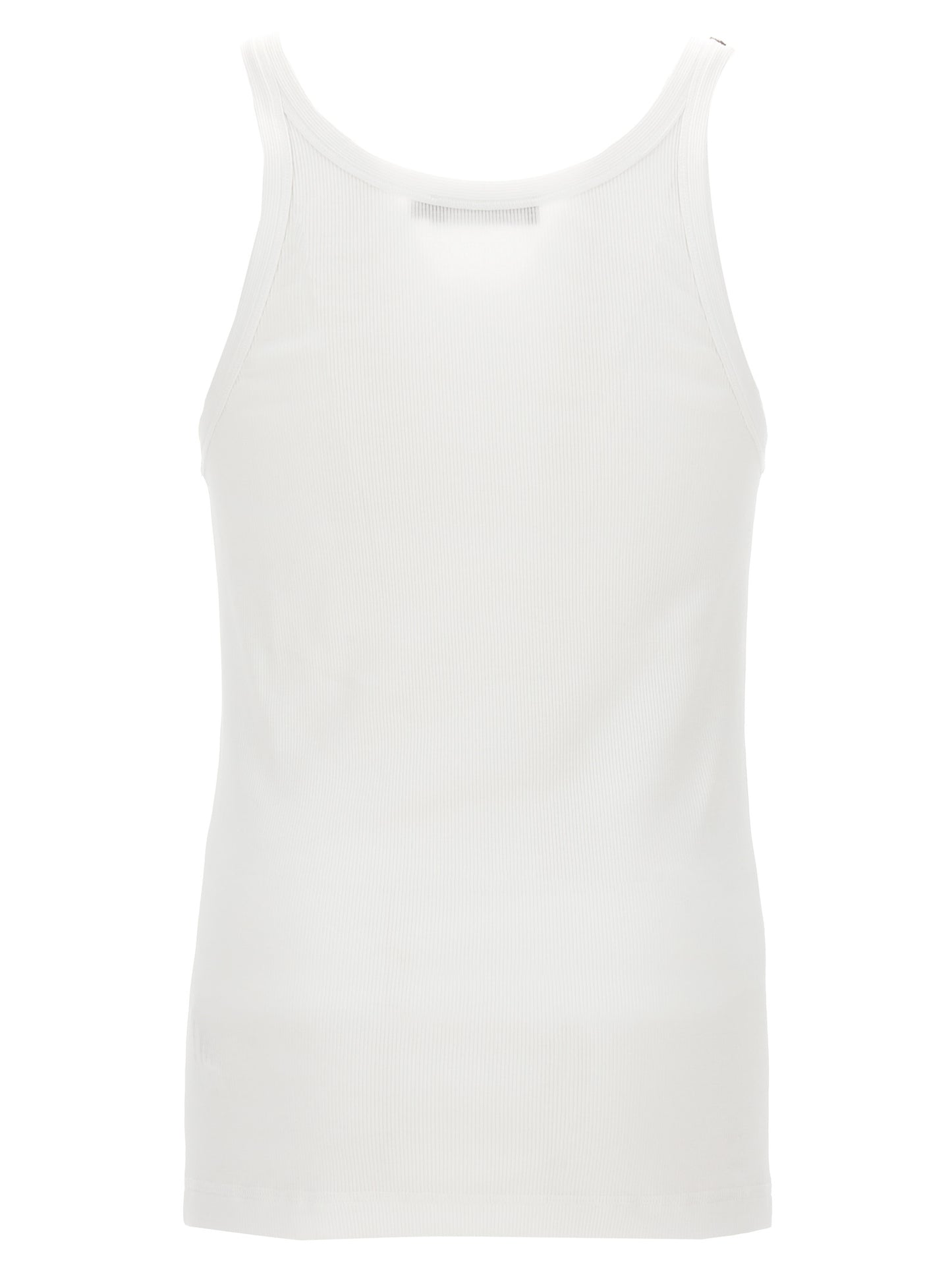 Tank Top by Dolce & Gabbana for men in cotton white features an bespeak silhouette, showcasing an bespeak and bespeak scoop neckline for a truly sophisticated look.