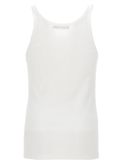 Tank Top by Dolce & Gabbana for men in cotton white features an bespeak silhouette, showcasing an bespeak and bespeak scoop neckline for a truly sophisticated look.