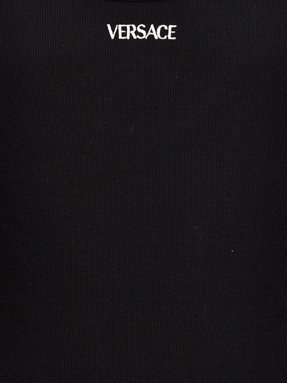 Tank Top by Versace for men in stretch cotton black & signature showcases a meticulous silhouette, artfully finished with a meticulous and for a sophisticated, meticulous look.