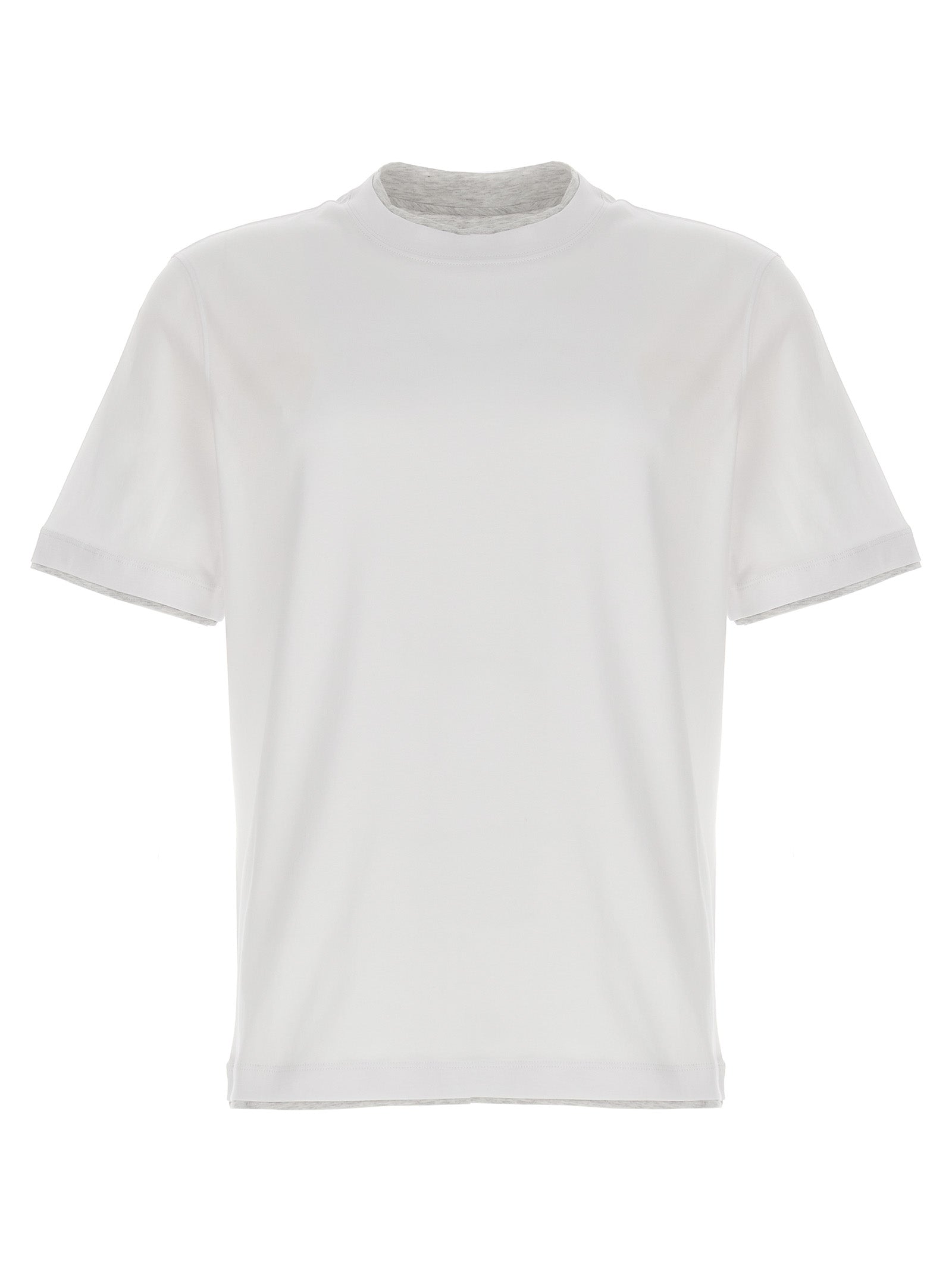 T-Shirt by Brunello Cucinelli for men in cotton white features an on trend silhouette, perfectly showcasing a on trend and for an elevated aesthetic.