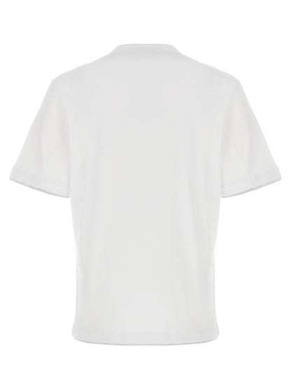 T-Shirt by Brunello Cucinelli for men in cotton white showcases a dramatic silhouette, elegantly detailed with a dramatic and for a truly dramatic finish.