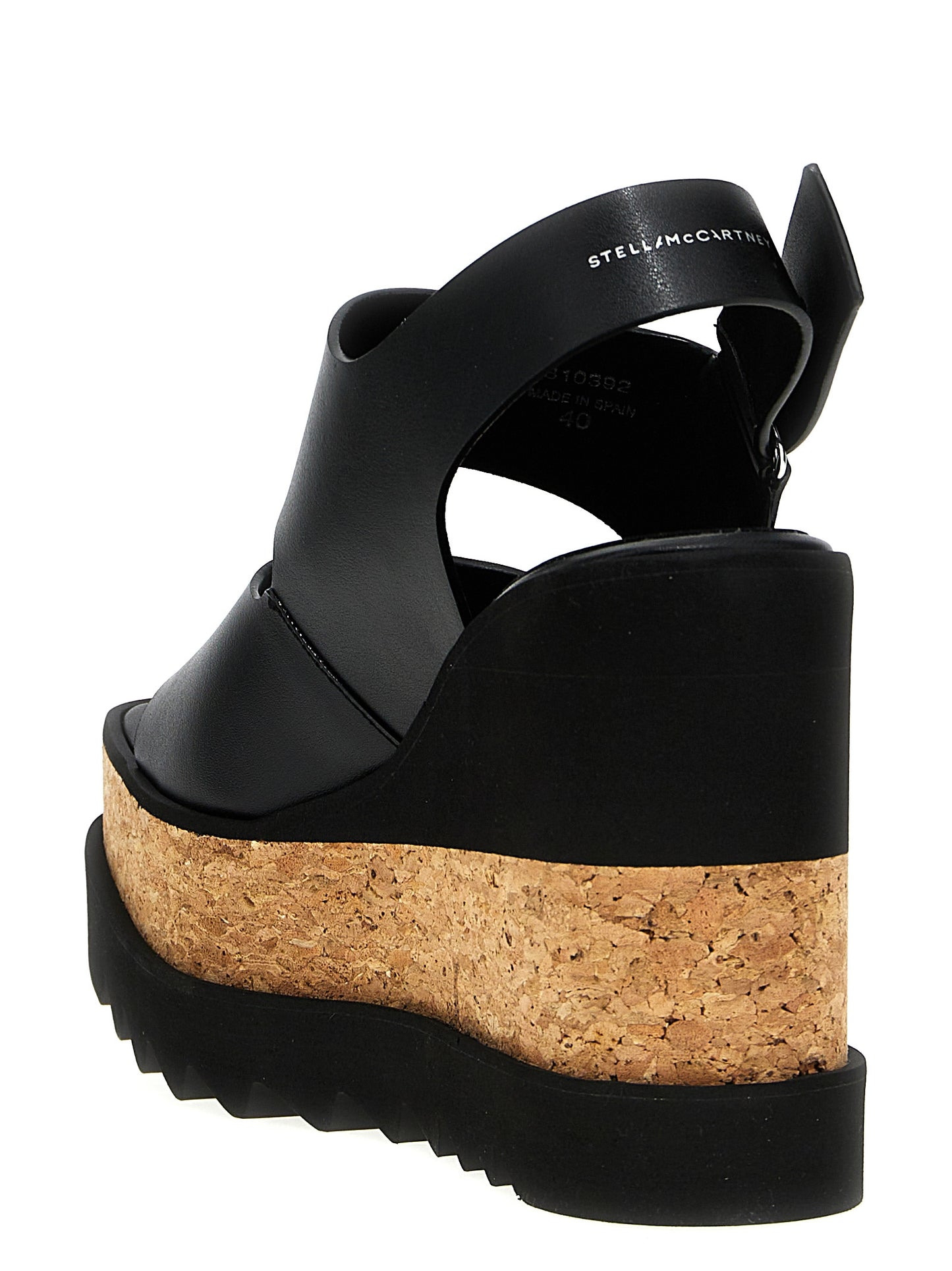 Stella McCartney Aren Women's Polyester Polyurethane & Cork Wedge Sandals - Black