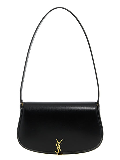 Saint Laurent V Logo Calfskin Leather Mini Shoulder Flap Box Bag - Black