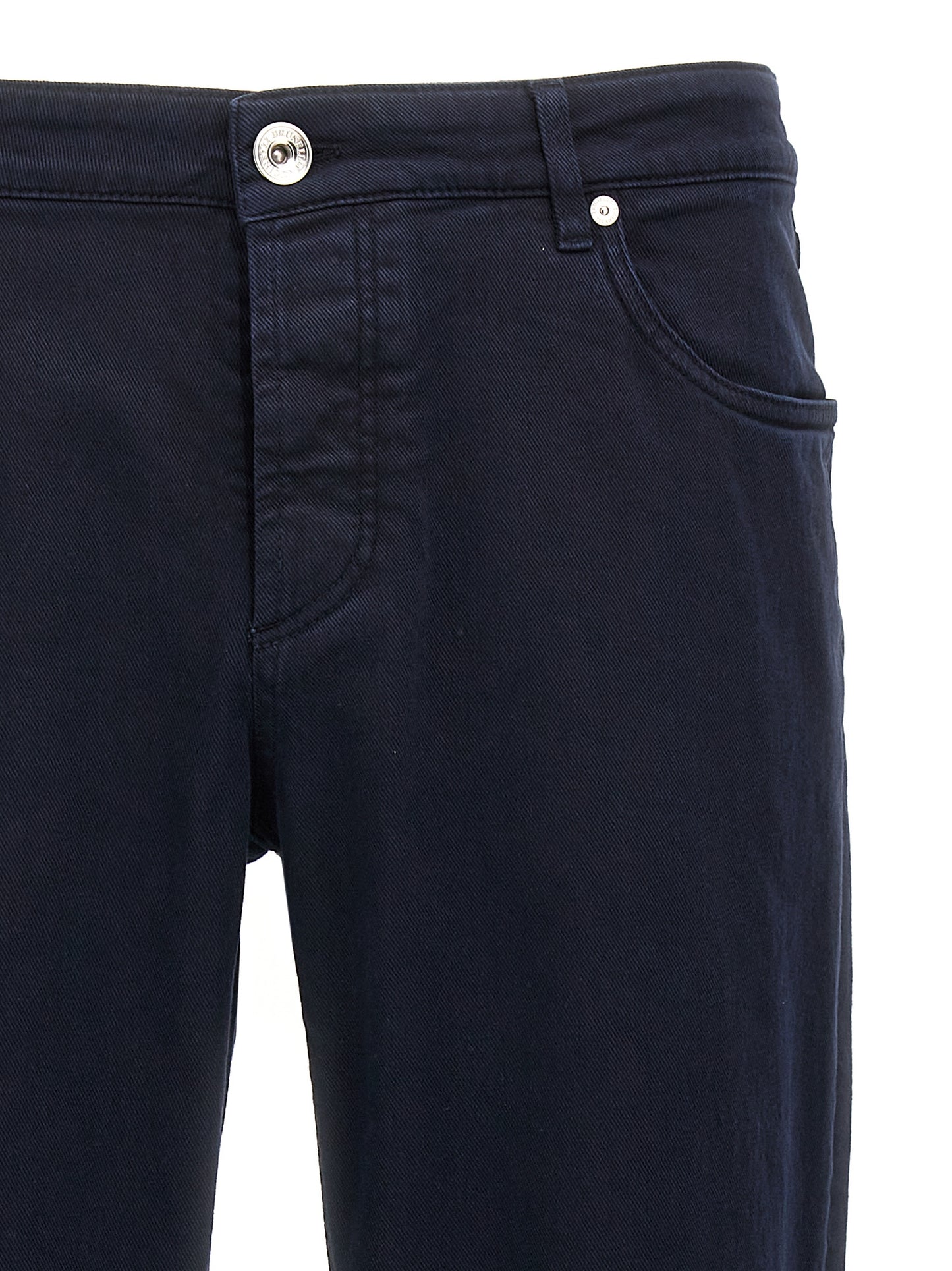 Jeans by Brunello Cucinelli for men in stretch denim cotton blue features a refined silhouette with a refined , defined by a and a refined long for a refined finish.