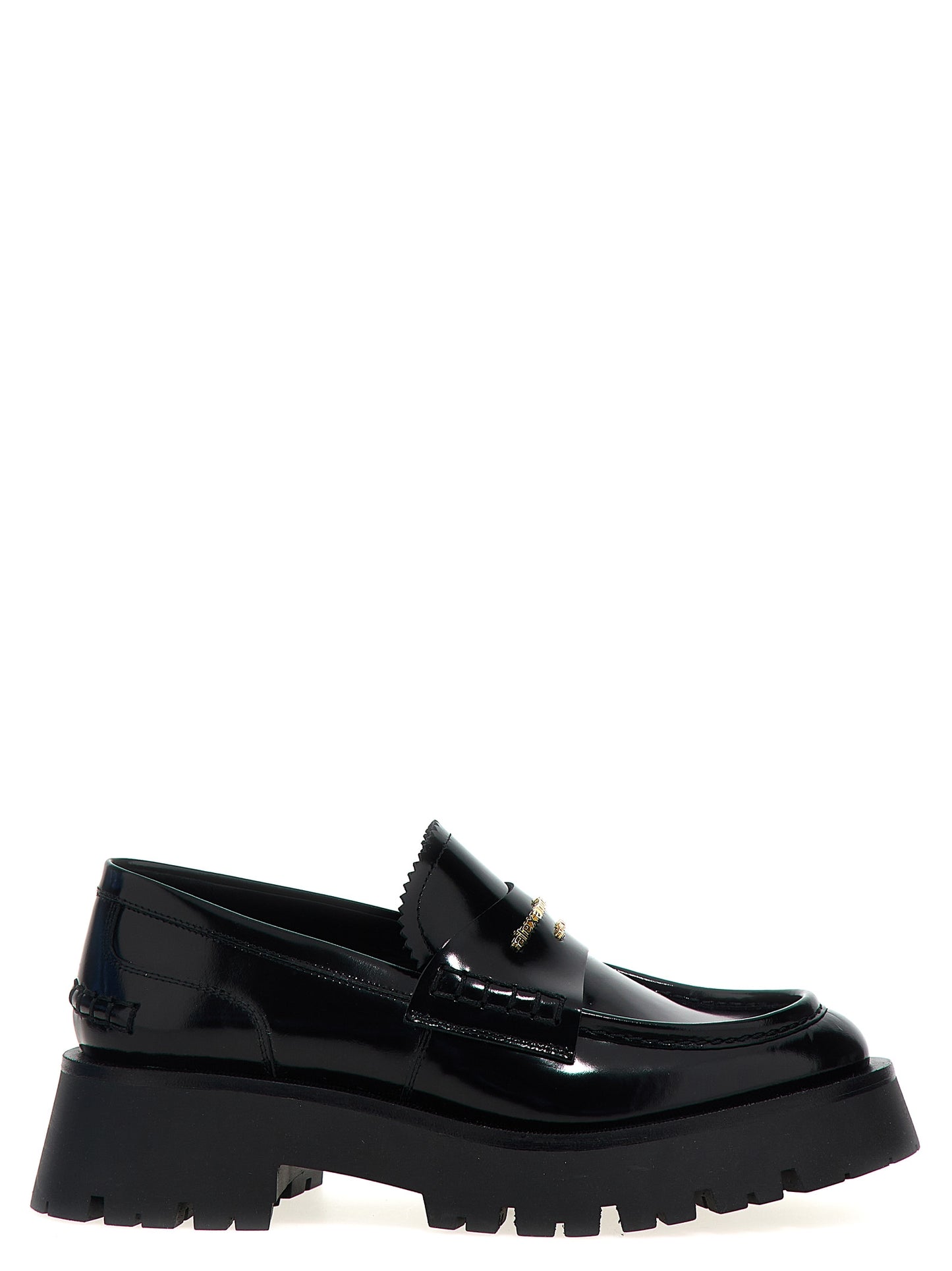 Flat Loafer Slip-On Shoes by Alexander Wang for women in bos taurus cowhide leather black showcases a impeccable silhouette as Women's Bos Taurus Cowhide Leather Flat Loafer Slip-On Shoes, artfully designed with a impeccable flat and refined for a impeccable finish.