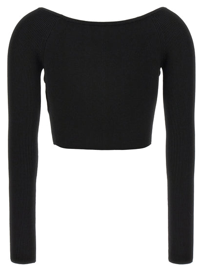 Cardigan by Diesel for women in viscose & polyester black & patterned features an impeccable silhouette, showcasing a sophisticated boat neckline and detail for a truly impeccable finish.