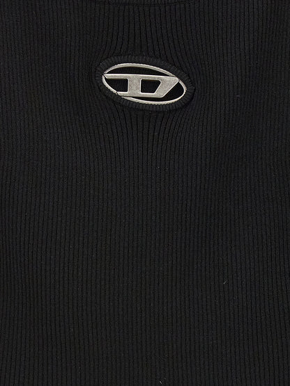 Cardigan by Diesel for women in viscose & polyester black & patterned features a dramatic silhouette, showcasing a sophisticated and dramatic detail for a timeless, premium look.