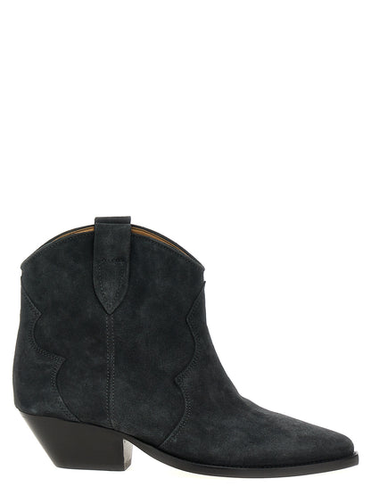 Isabel Marant Women's Bos Taurus Calf Suede Leather Cuban Ankle Chelsea Boots - Black