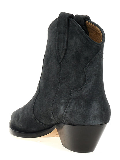 Isabel Marant Women's Bos Taurus Calf Suede Leather Cuban Ankle Chelsea Boots - Black