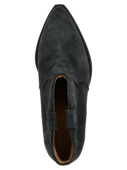 Isabel Marant Women's Bos Taurus Calf Suede Leather Cuban Ankle Chelsea Boots - Black